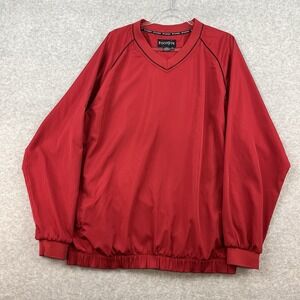Footjoy Jacket Mens Extra Large Red Black Windbreaker Pullover Golf